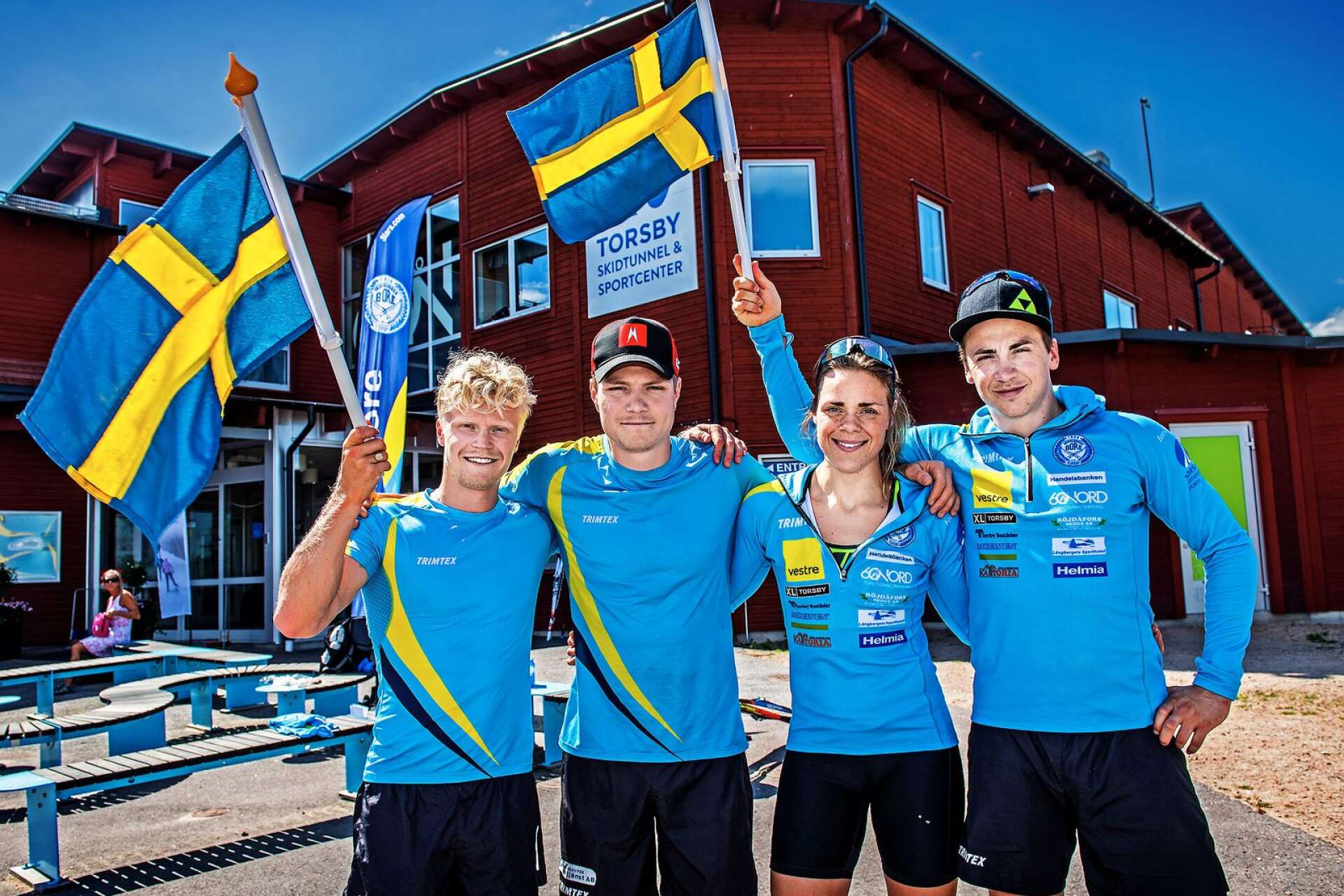 Från vänster: Filip Danielsson, Gabriel Thorn, Lovisa Modig och Anton Persson.