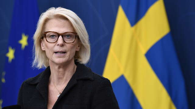 Finansminister Elisabeth Svantesson (M) lägger fram regeringens budgetförslag för 2024. Arkivbild.