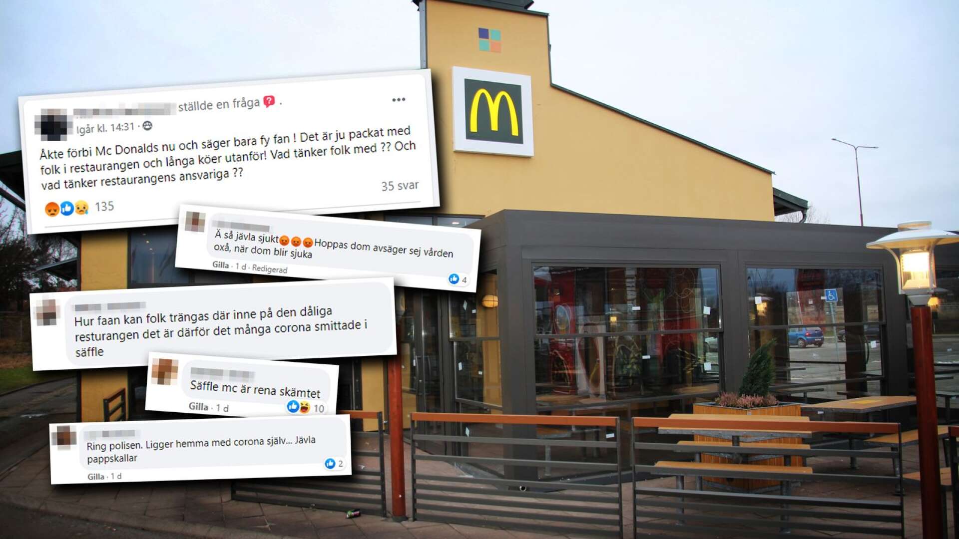 Många på Facebook är arga och upprörda över det stora antalet gäster som besökte McDonald’s i Säffle under helgen. Ilskan riktar sig både mot gästerna, men också mot restaurangen.