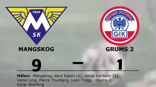 Mangskogs SK vann mot Grums IK Fotboll