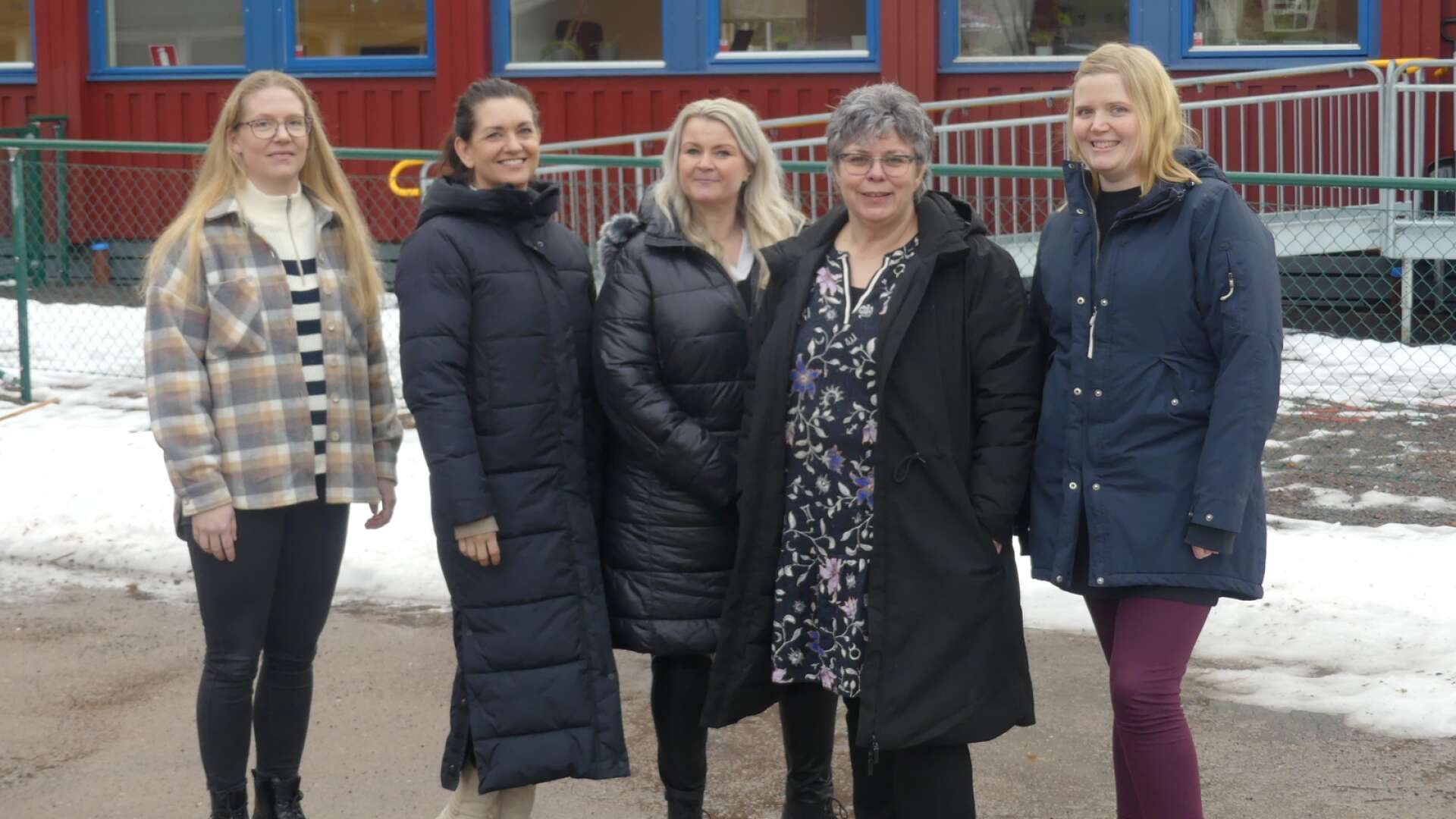 Representanter från skola och föräldraförening berättar om hur skolan har utvecklats. Ulrika Andersson, Anna Persson, Linda Spångberg, Maria Svantesson och Annika Carlsson.