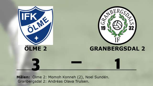 IFK Ölme vann mot Granbergsdals IF
