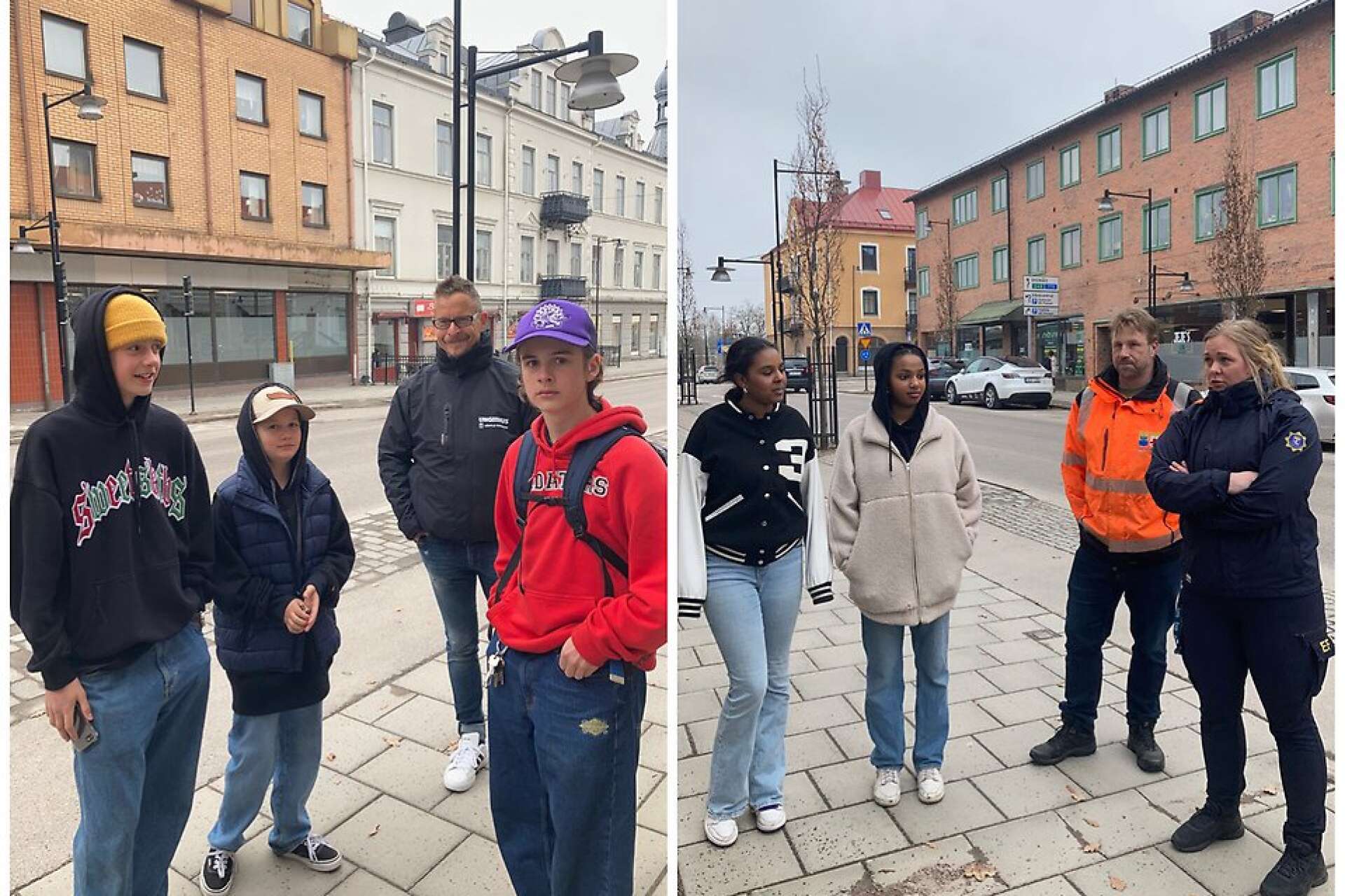 Deltagande ungdomar tillsammans med Jesper Byh, verksamhetsledare Ungdomens hus, och Elin Fredriksson, säkerhetssamordnare.