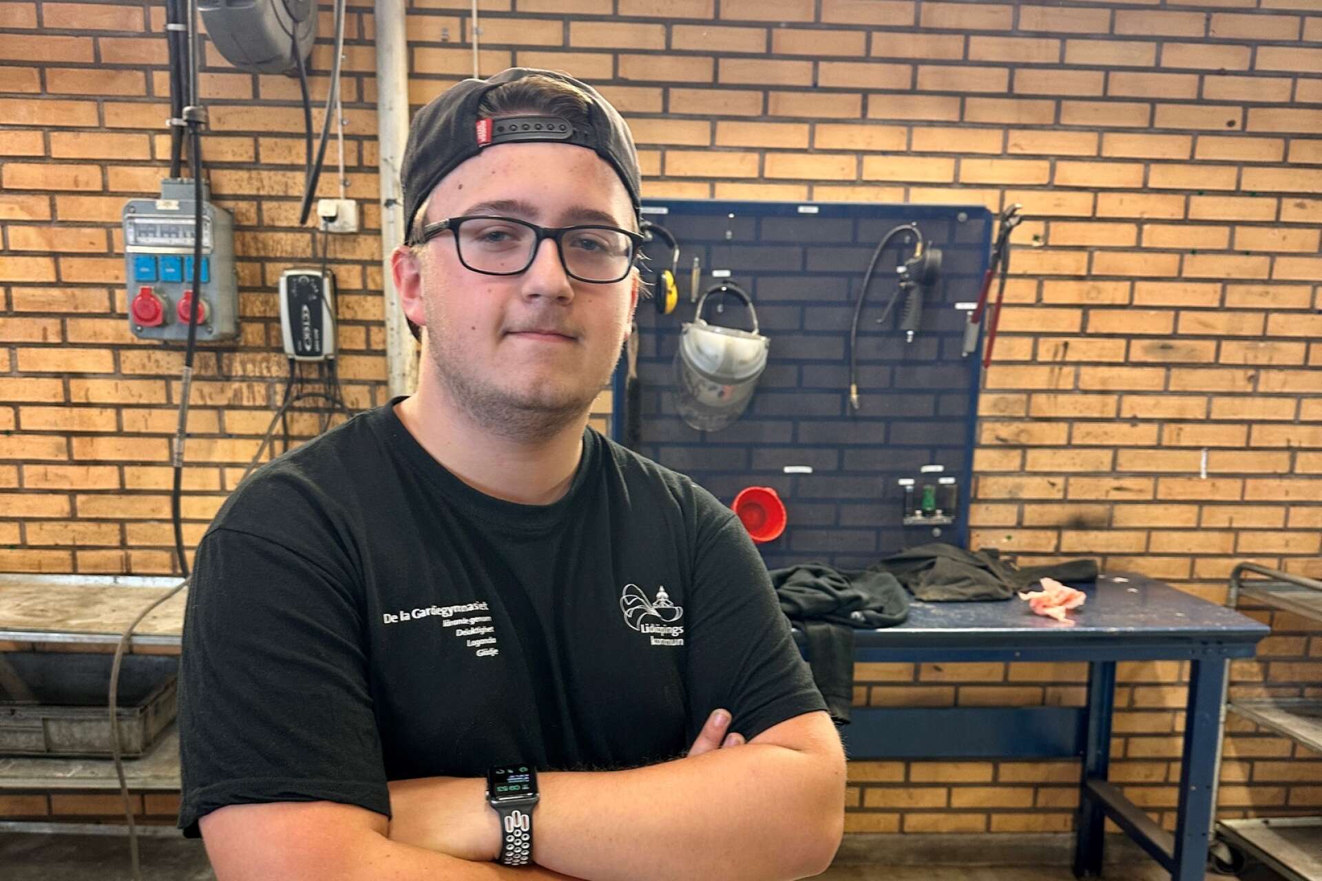 Kevin Karlsson, elev på fordonstekniska programmet på De la Gardiegymnasiet i Lidköping.