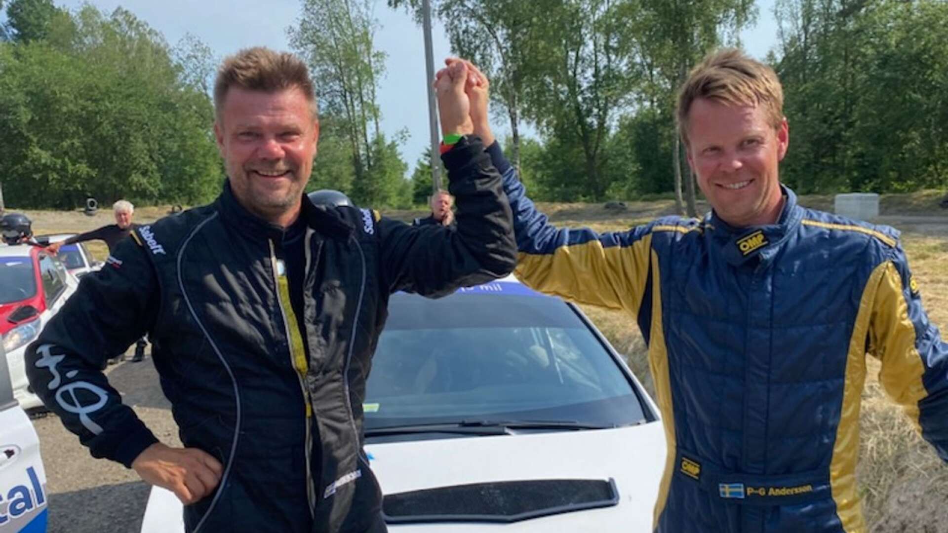 P-G Andersson (till höger) och Anders Fredriksson dominerade den andra deltävlingen i asfalts-SM.