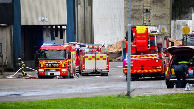Totalt sju brandbilar befann sig på Svenska foder i Hällekis efter larm om en brand i en foderkvarn.