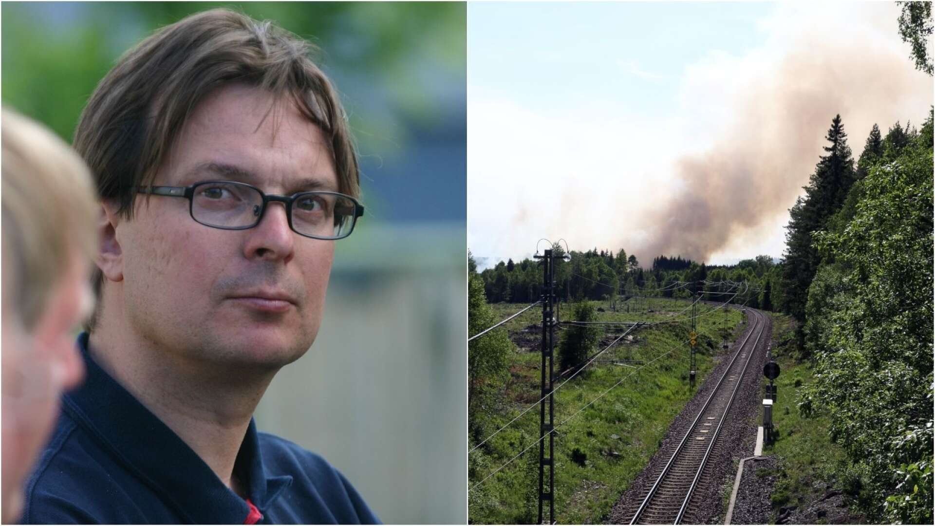 Peter Backman, räddningschef i beredskap vid Bergslagens räddningstjänst, är bekymrad över att det även i år brinner längs järnvägsspåren i Värmland.