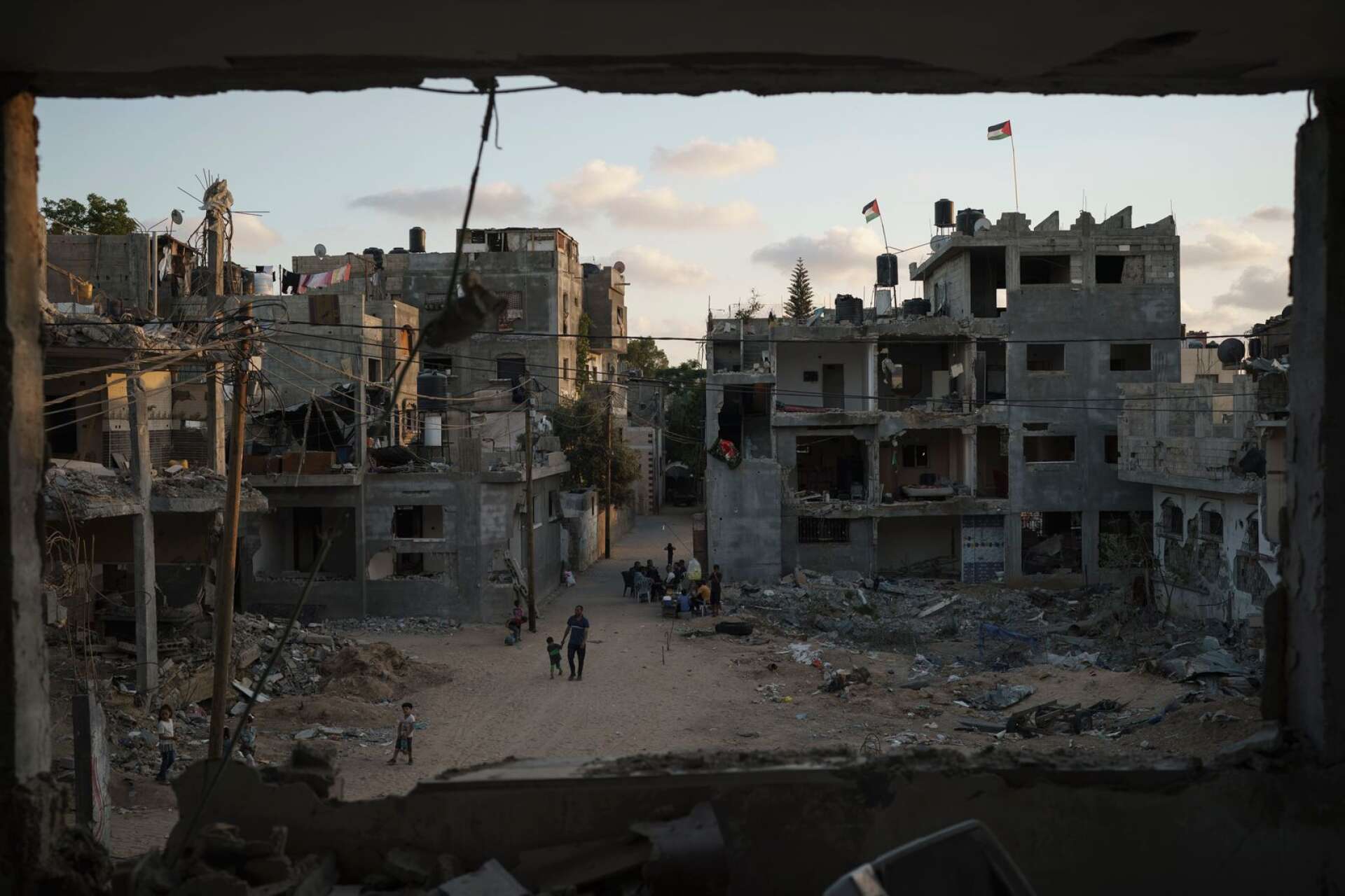 Sönderbombade hus i Beit Hanoun på Gazaremsan. 