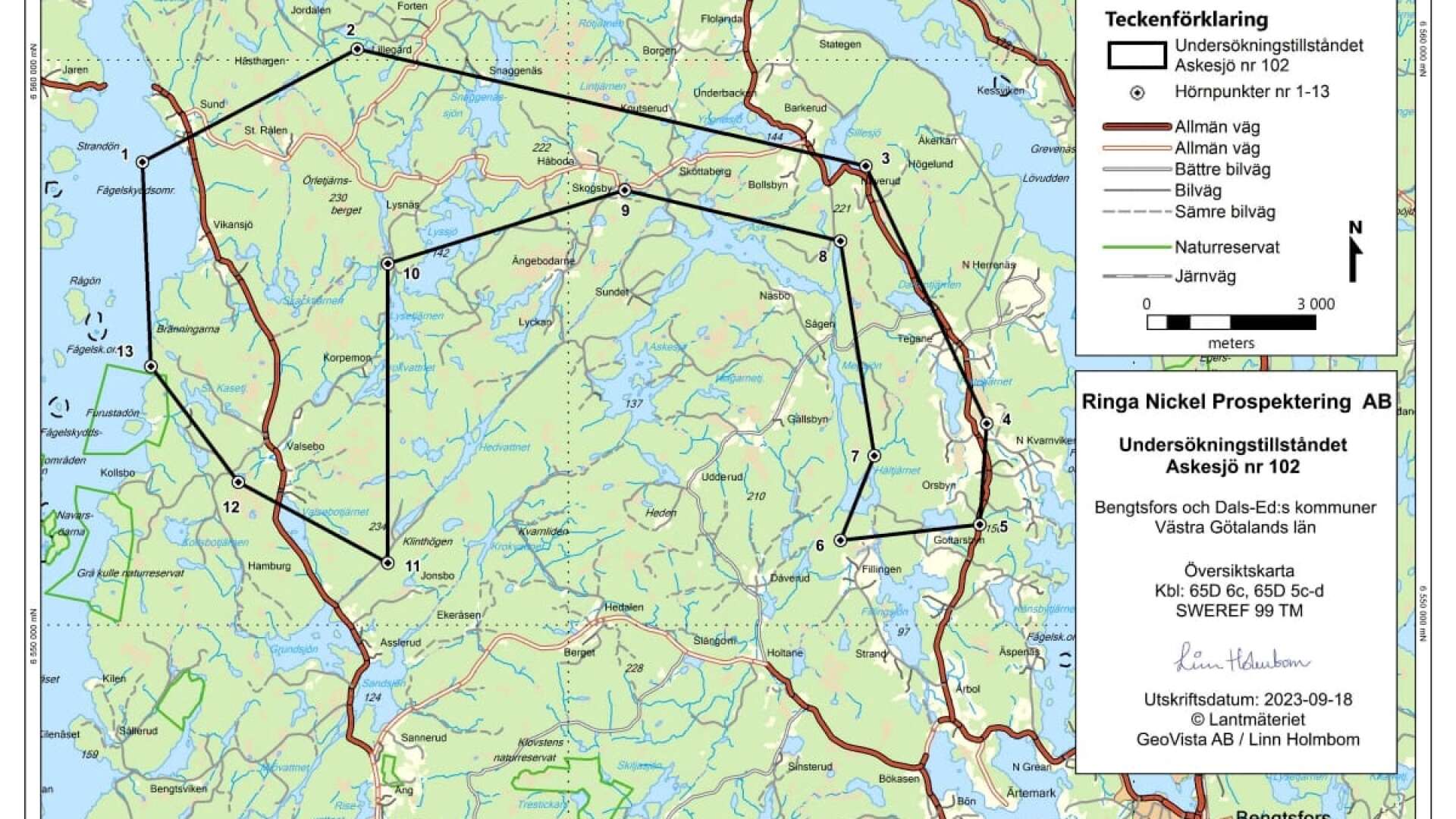 Området Askesjö 102 sträcker sig över både Bengtsfors och Dals-Eds kommun.