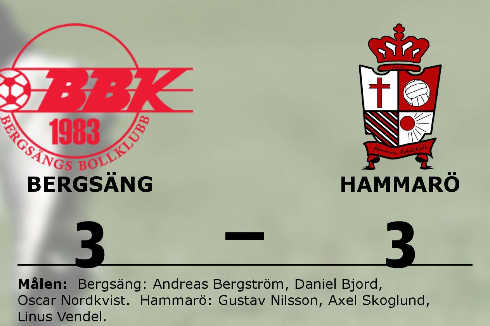 Bergsängs BK spelade lika mot Hammarö FK