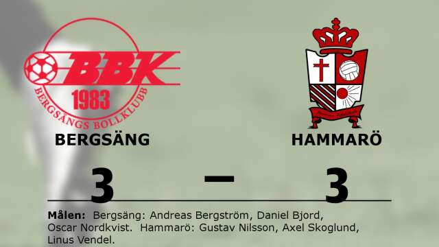 Bergsängs BK spelade lika mot Hammarö FK