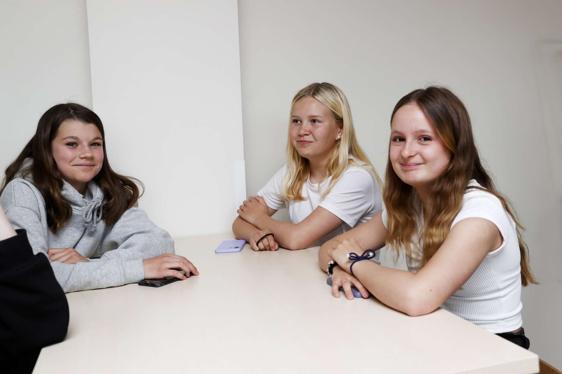 Hanna Frykäng, Moa Edberg och Tindra Elander har gått ut årskurs sju på Sannerudsskolan. De tycker alla att skolan är viktig.