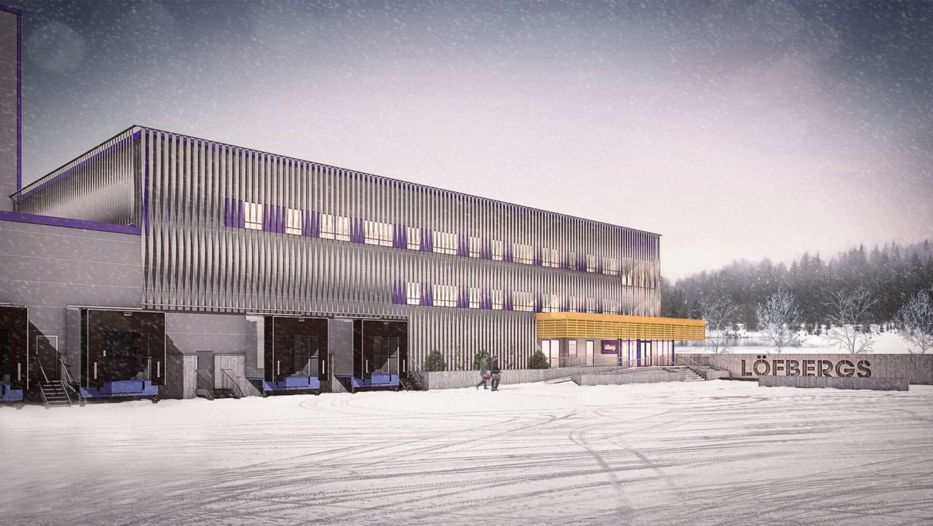Så här kommer Löfbergs nya produktionsanläggning för hela bönor se ut när den står klar i Välsviken i januari 2021. Det är en investering på 200 miljoner kronor.
