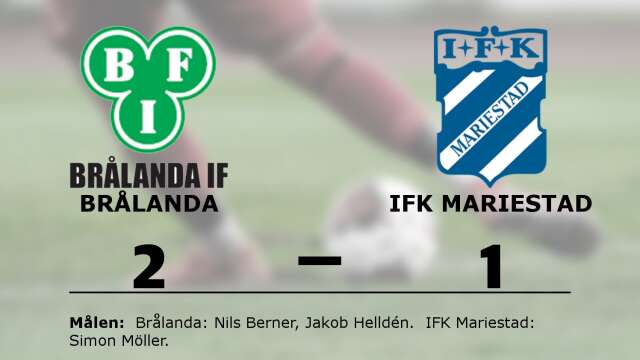 Brålanda IF vann mot IFK Mariestad