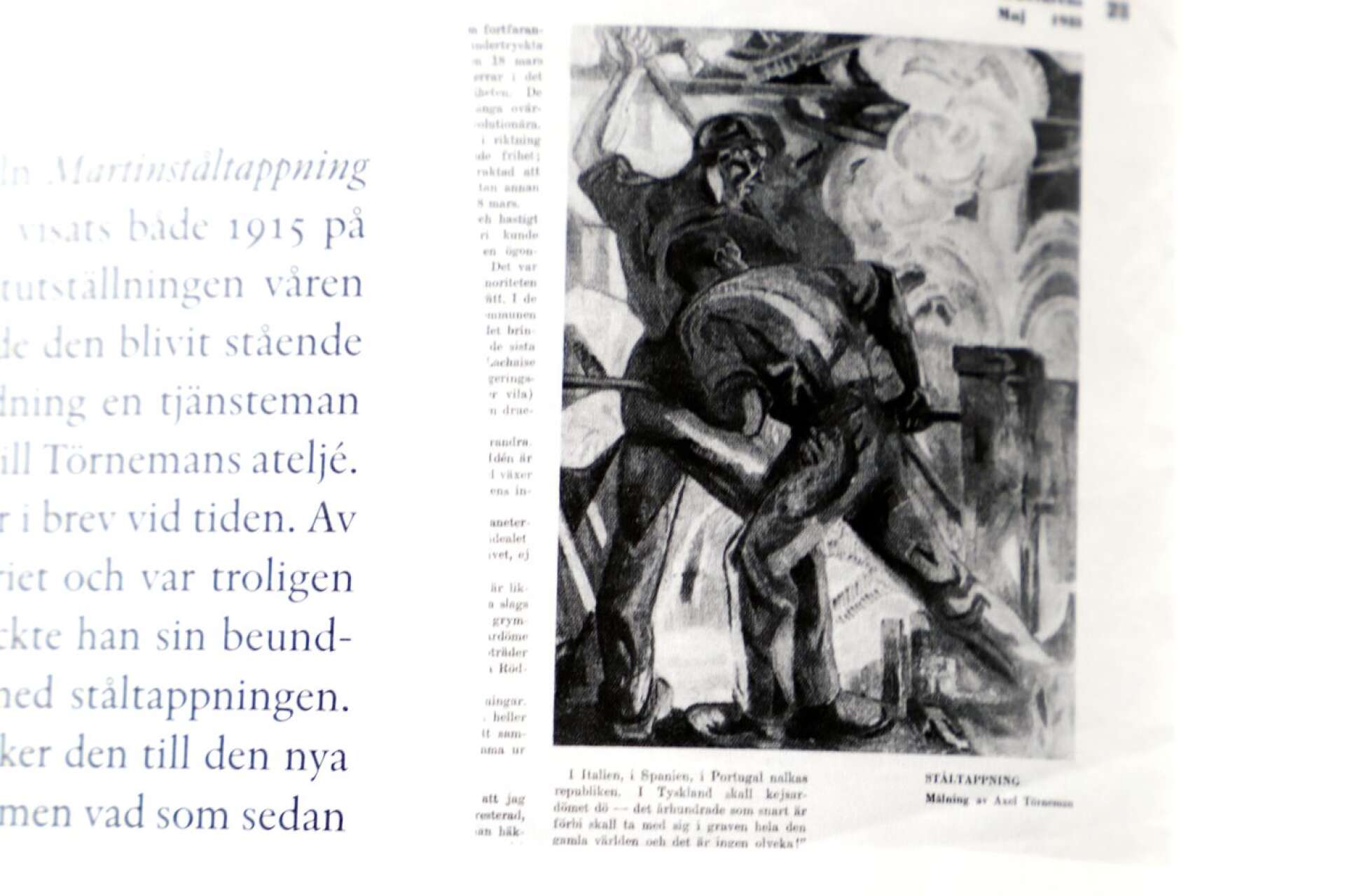 Ett urklipp i svartvitt är enda minnet av den kraftfulla målningen av arbetare i Hagfors.
