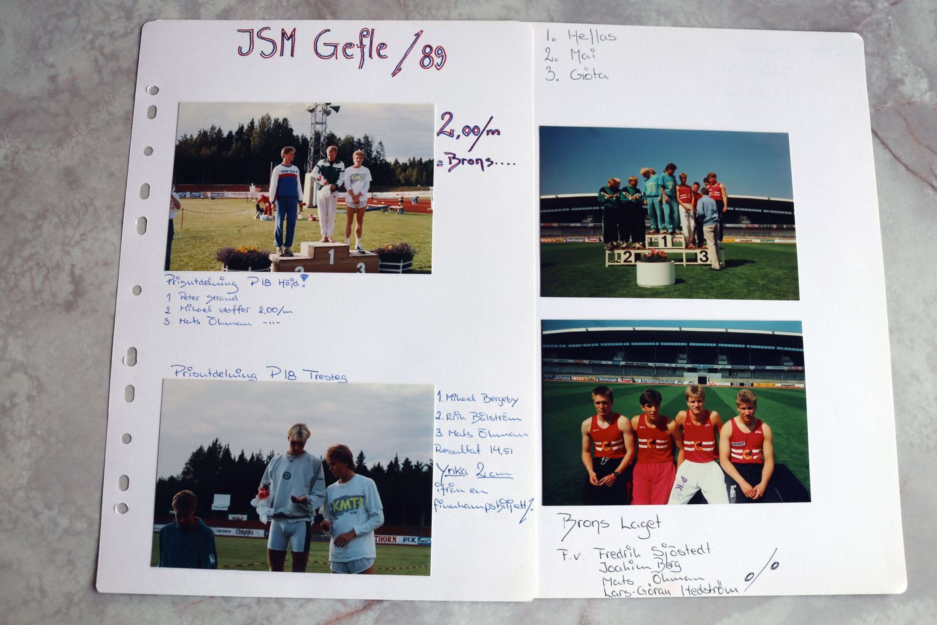 JSM 1989 innebar höjdpunkten för Mats Öman som friidrottare med tre brons.
