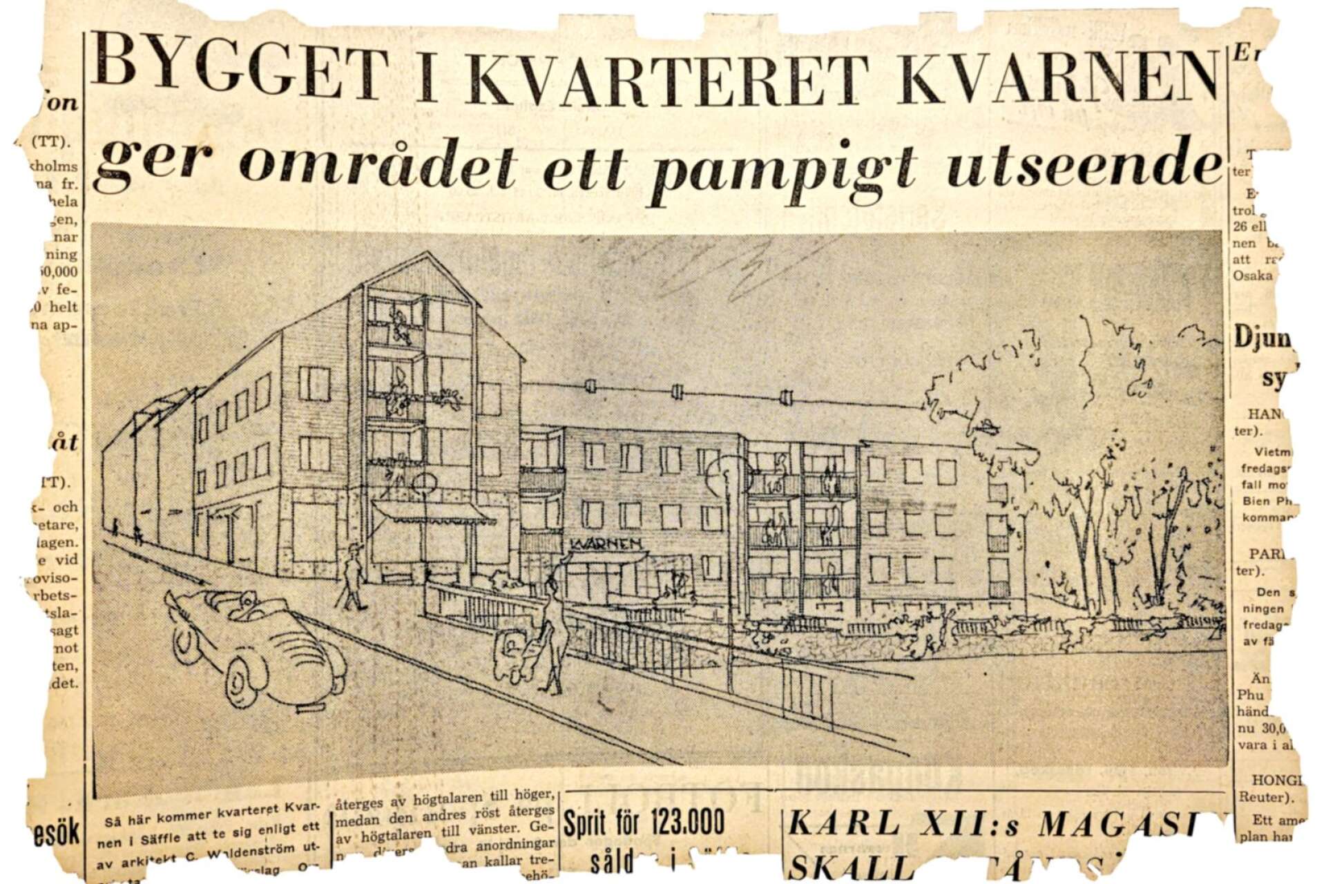 En dag i maj 1954 fick Säffleborna läsa i Säffle-Tidningen om stadsarkitekt Carl Waldenströms förslag till byggprojekt i kvarteret Kvarnen. Mycket stämmer med det som snart skulle bli verklighet, men någon biograf blev det inte i nybygget.