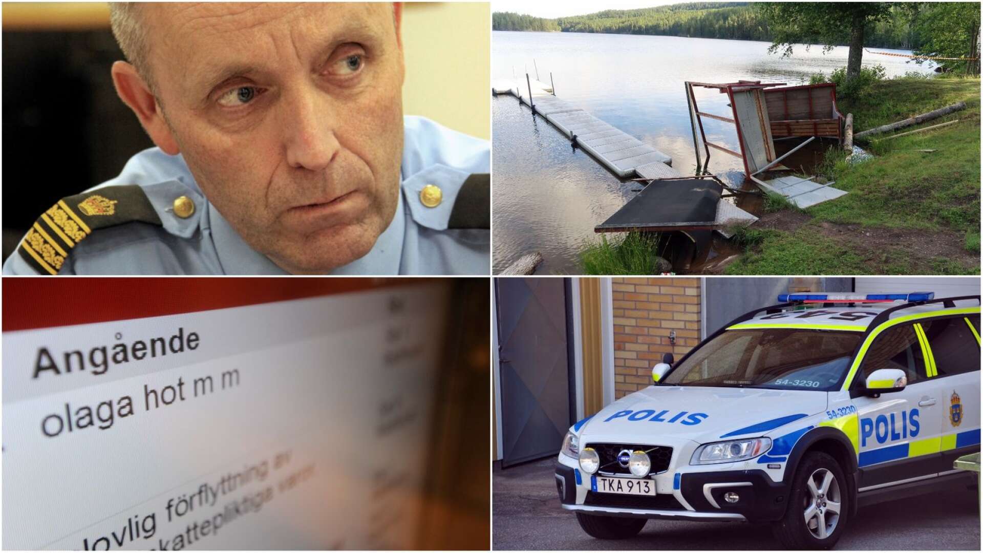 Bengtsfors kommun hade den värsta brottsutvecklingen i polisområde Fyrbodal under 2020. Det meddelar kommunpolisen Peter Torstensson (överst till vänster). Skadegörelser, olaga hot och ofredanden har ökat rejält.