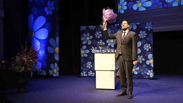 Partiledare Jimmie Åkesson (SD) talade under Sverigedemokraternas landsdagar i Västerås.