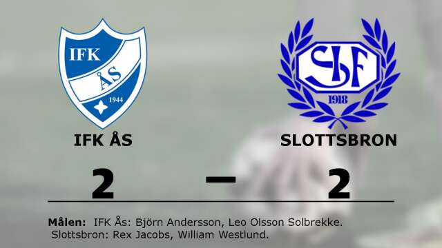 IFK Ås spelade lika mot Slottsbrons IF