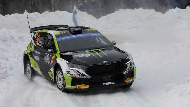 Oliver Solberg vann WRC2-klassen i Svenska rallyt i vintras.