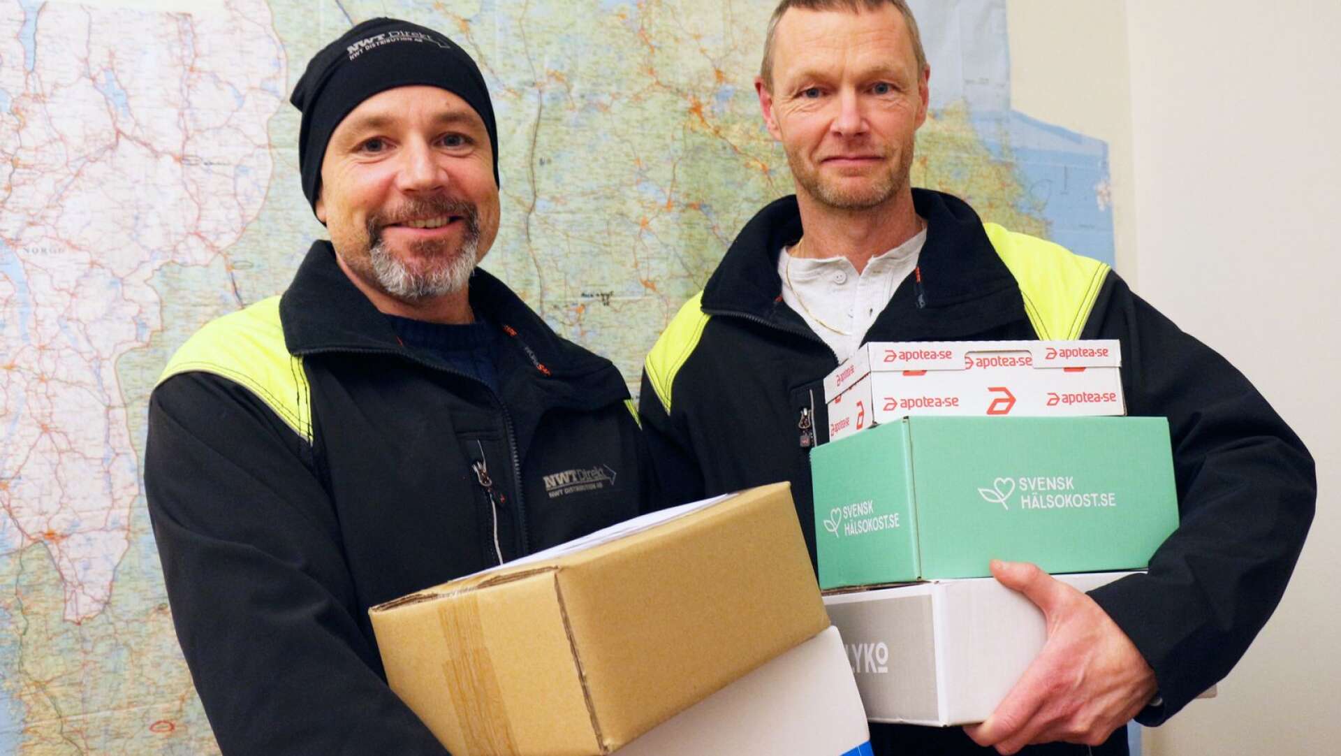 Stefan Ask och Göran Furberg på NWT Direkt som har börjat leverera paket vid dörren.