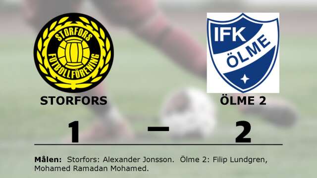 Storfors FF förlorade mot IFK Ölme