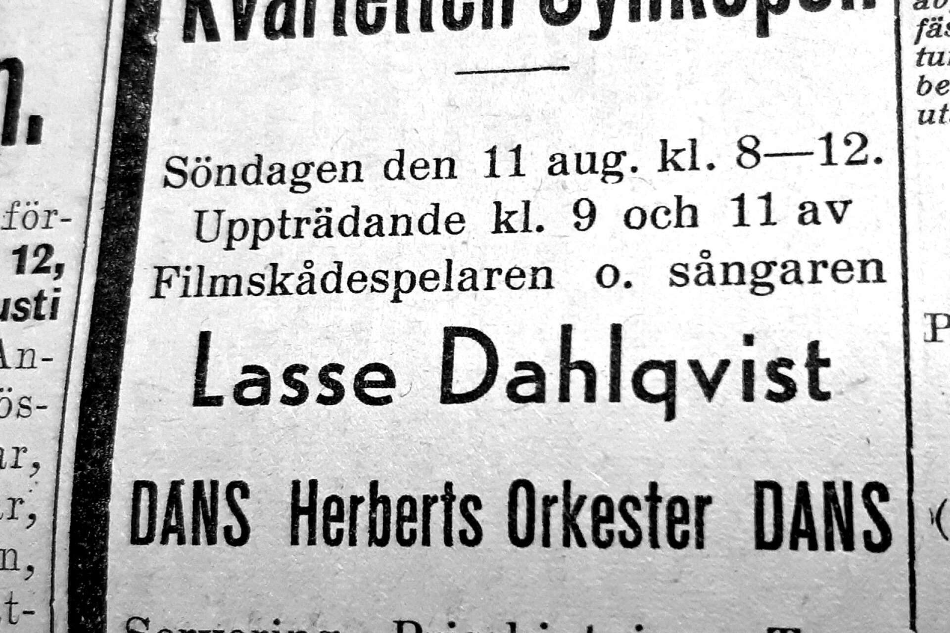 Idrottsmässans andra helg hade sångaren, skådespelaren och låtskrivaren Lasse Dahlqvist som dragplåster tillsammans med populära Kvartetten Synkopen. Militärer gick in för halva priset.