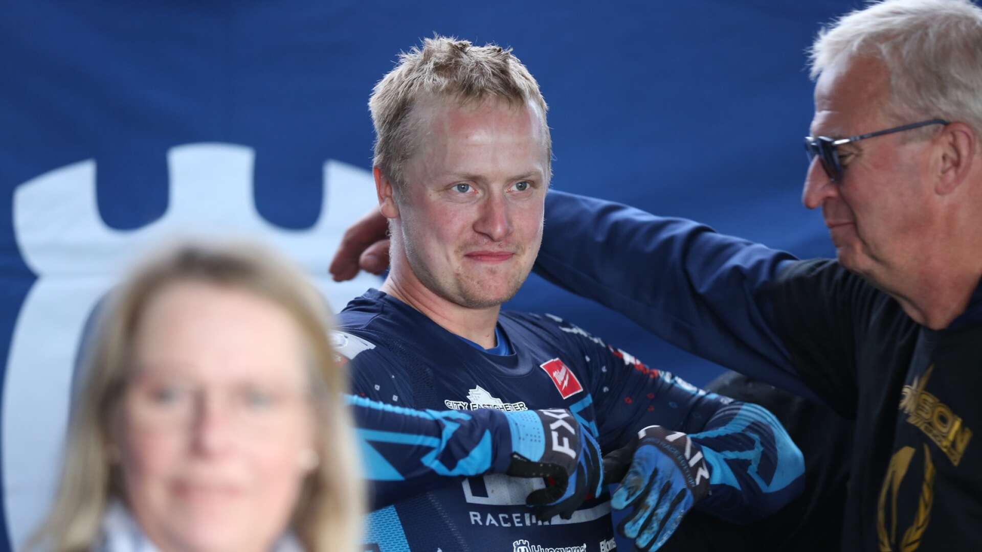 Albin Elowson körde hem lördagens seger på Kråkeberget i Skövde.