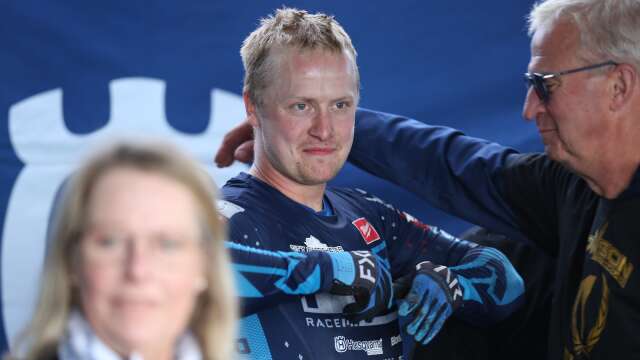 Albin Elowson körde hem lördagens seger på Kråkeberget i Skövde.