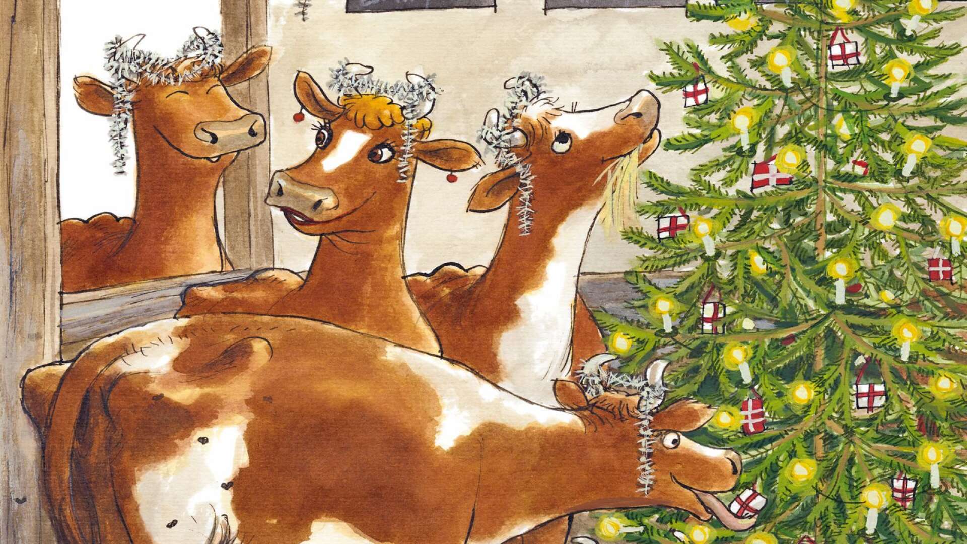Julmysande kor är bara en av härligheterna som möter läsaren i årets julboksflod. Sven Nordqvists Mamma Mu-bilder finns med i <strong id="strong-4029301292f7003bb5be42c8721fbcbb">Nu firar vi jul, </strong>en av böckerna som kan bli en jultradition i sig.