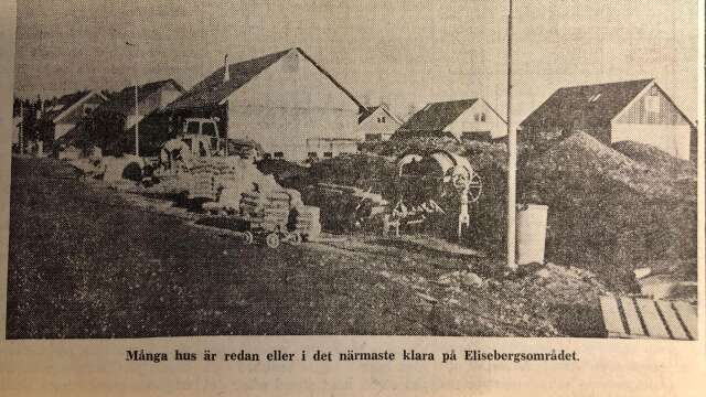 Här byggs det villor på Elisebergsområdet i Åmål 1973. Flera nya villor är redan klara och ännu några fler är på gång.