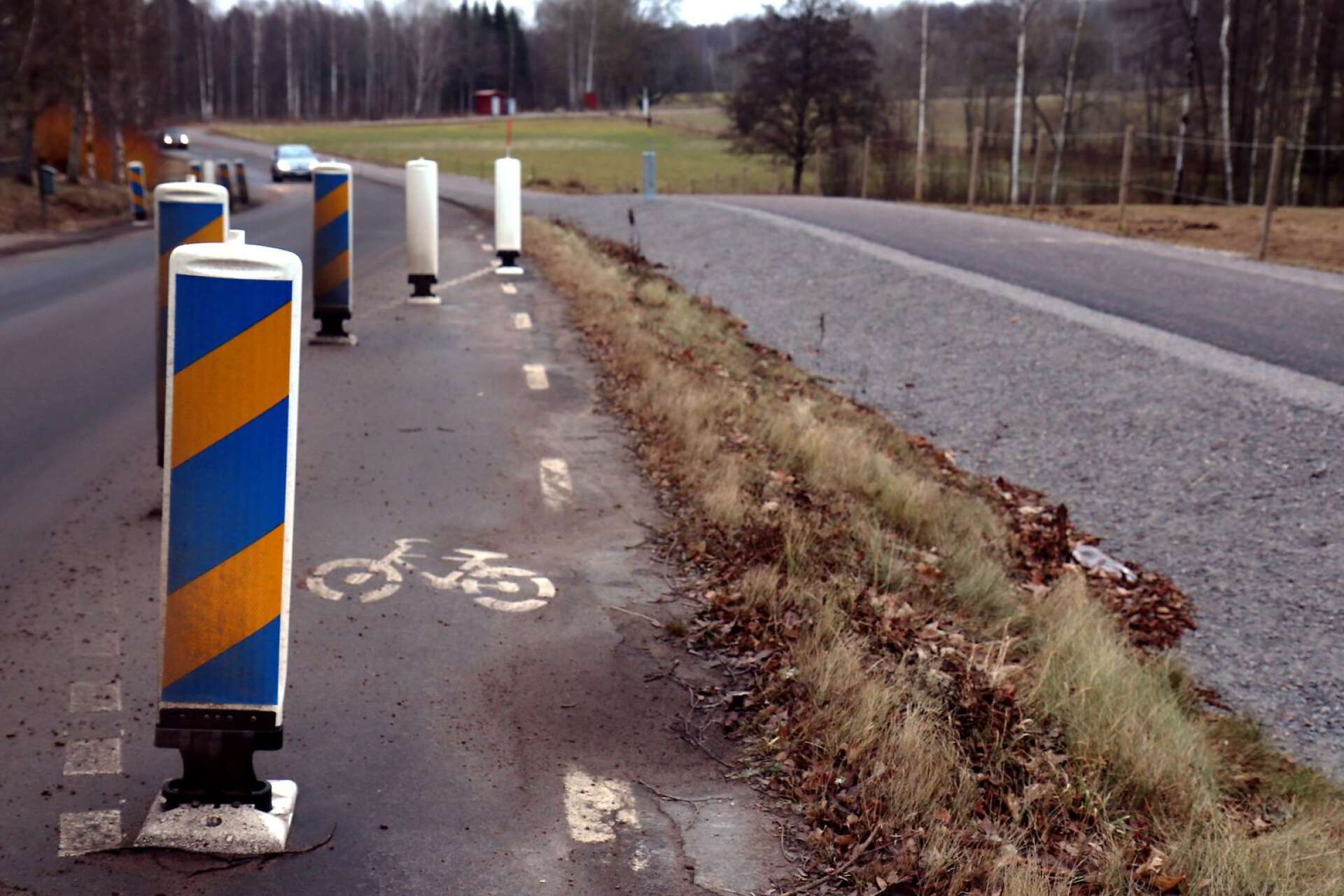 Sex olika farthinder och chikaner sattes upp på vägen i samband med att gång- och cykelvägen byggdes mellan Ekestugan och Högaliden. I dag är det fem kvar.