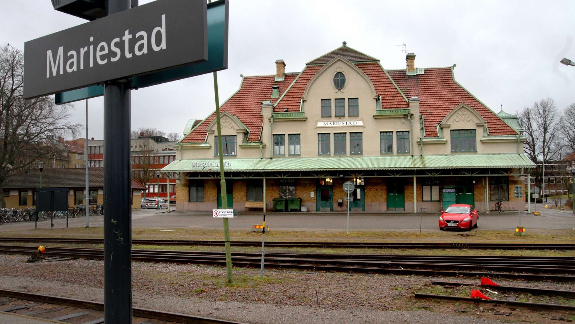 Järnvägsstationen i Mariestad 