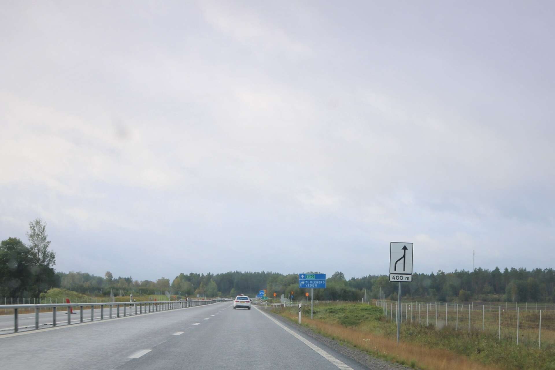 E20-avfarten vid Tumleberg har ingen avkörningsfil. 