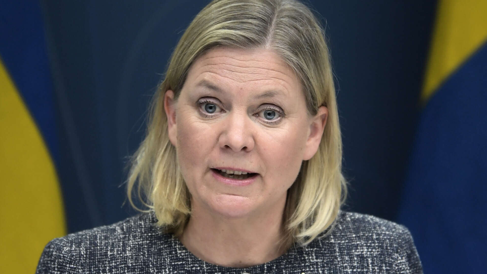 Finansminister Magdalena Andersson (S) presenterar utsikter för Sveriges finanser. Arkivbild.