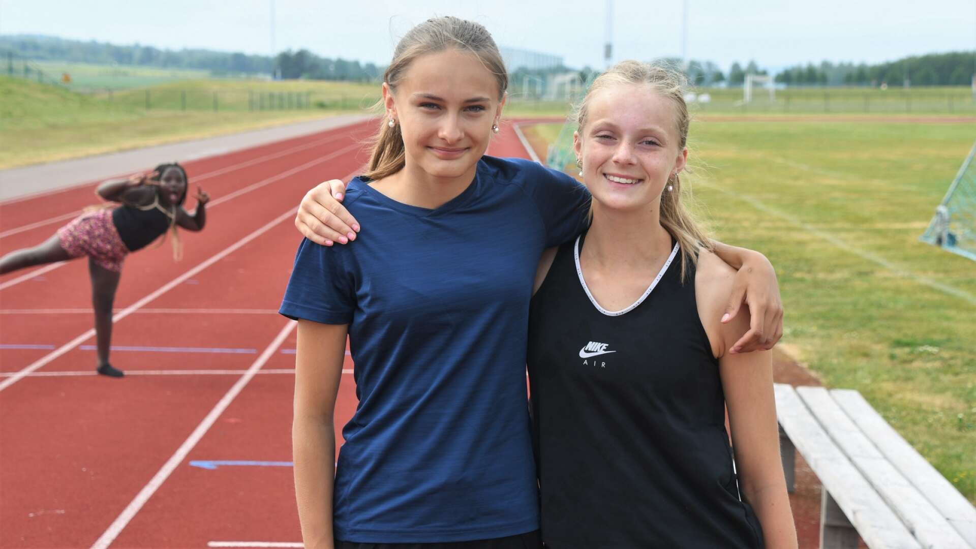 Evelina Olsson och Ebba Vold Johannesson är två av Sunnes stora friidrottslöften, som hoppas på ny succé i helgens Världsungdomsspelen.
