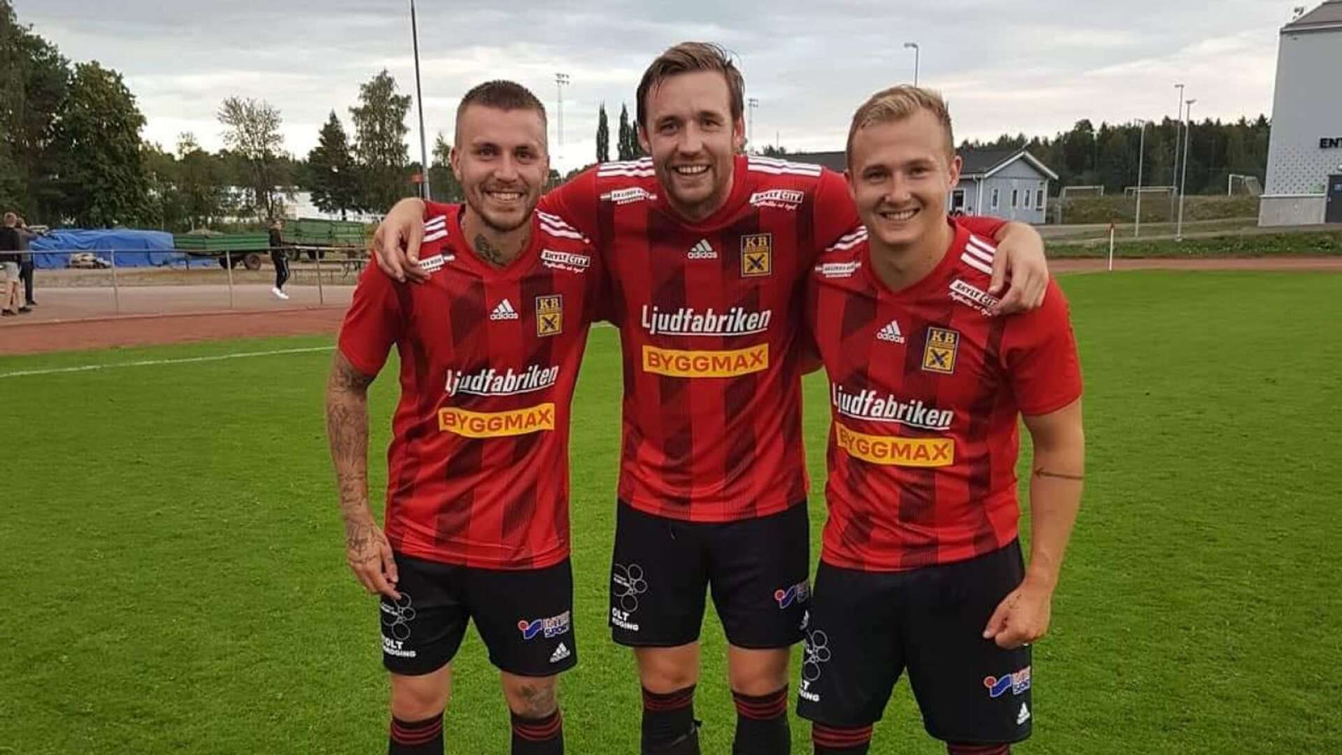 KB:s målskyttar Max Selmer, Alexander Hjärpe och Marcus Nilsson.