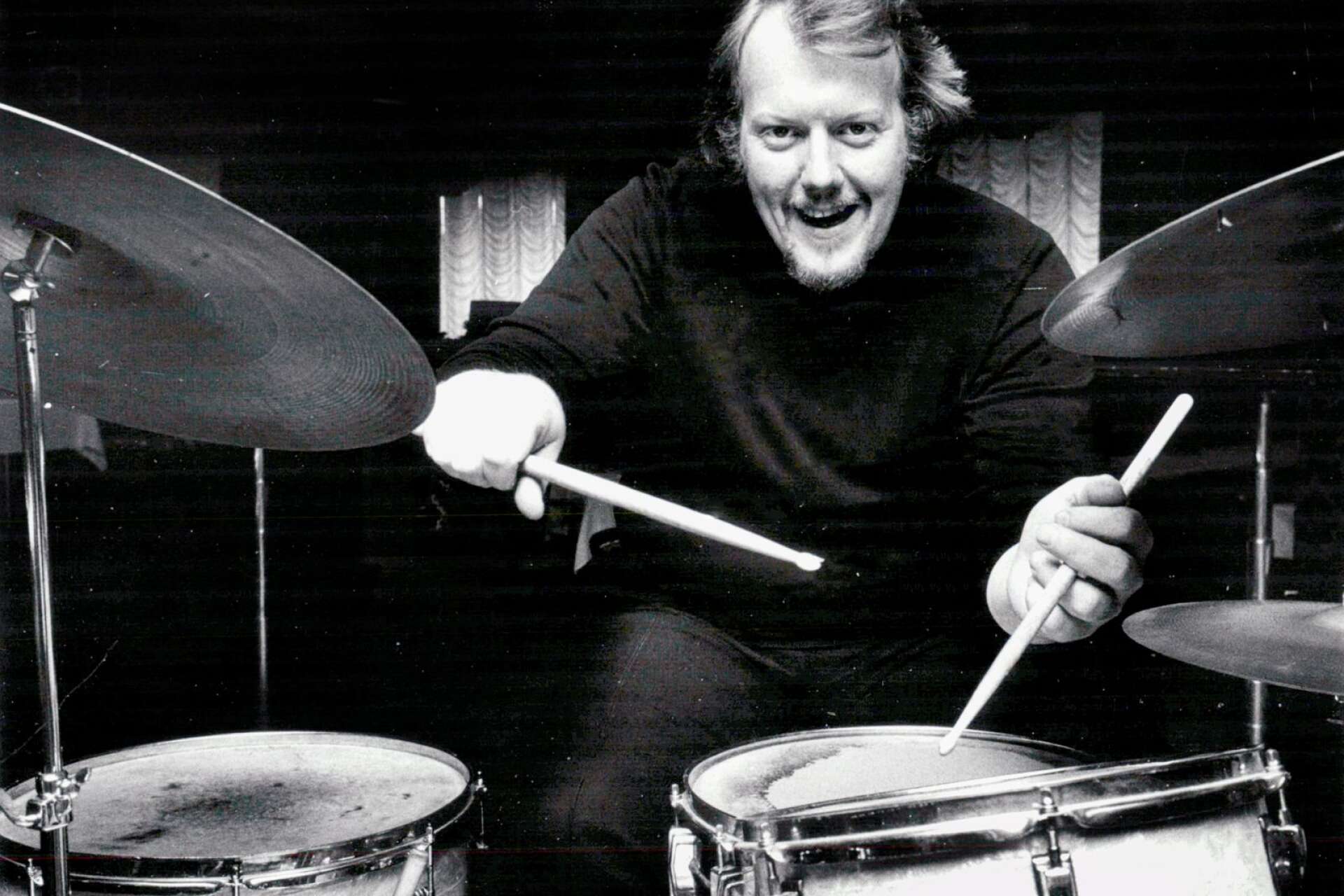 Svante Thuresson började sin musikaliska bana som trummis, här en bild från 1971.