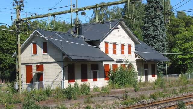 Det gamla stationshuset i Björneborg som numer är rivet. Arkivbild.