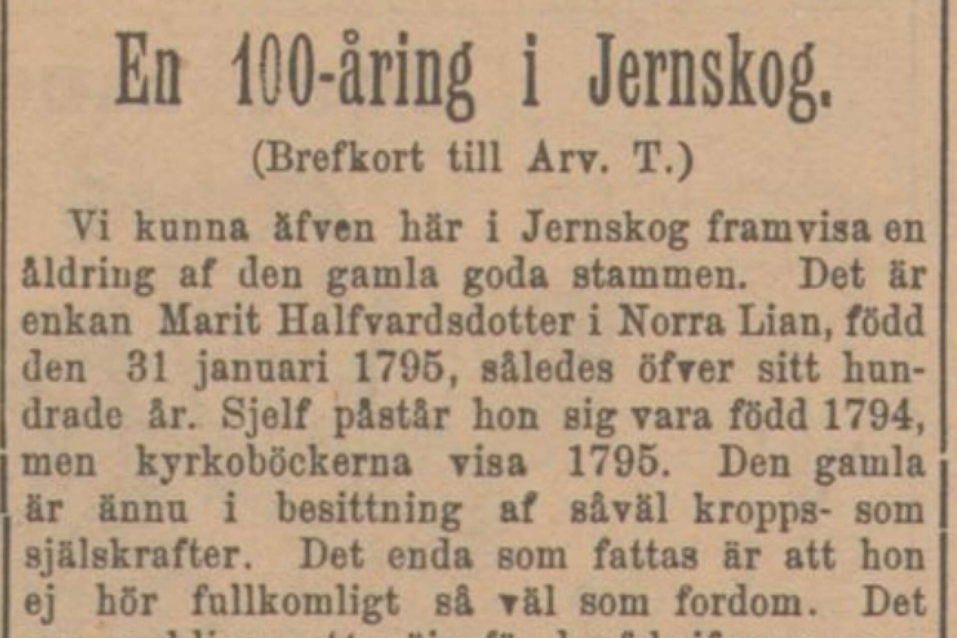 Arvika Tidning, 1897.