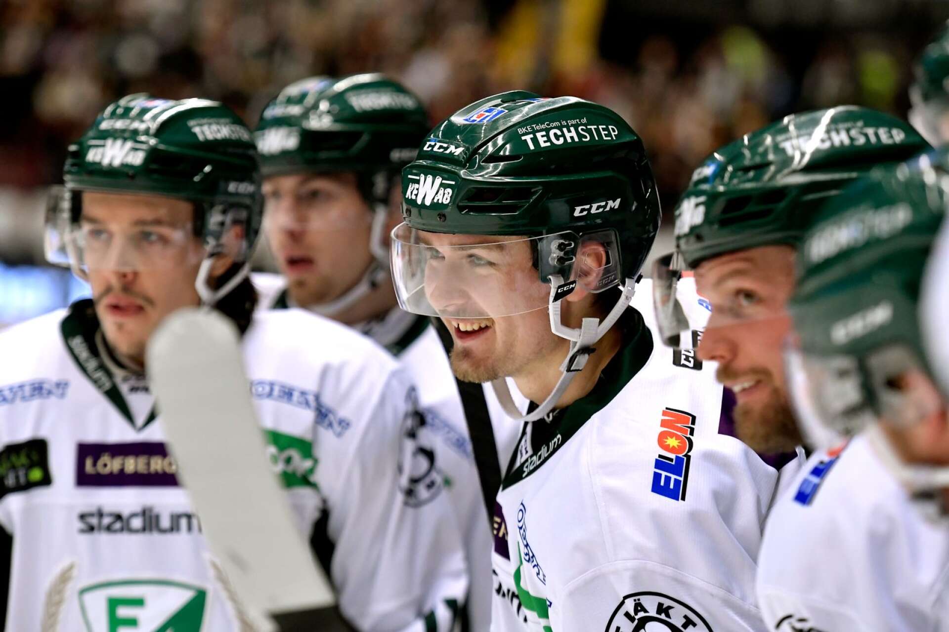 Linus Johansson gjorde 4-0 under lördagens ishockeymatch i SHL mellan Brynäs IF och Färjestad BK i Gavlerinken Arena.