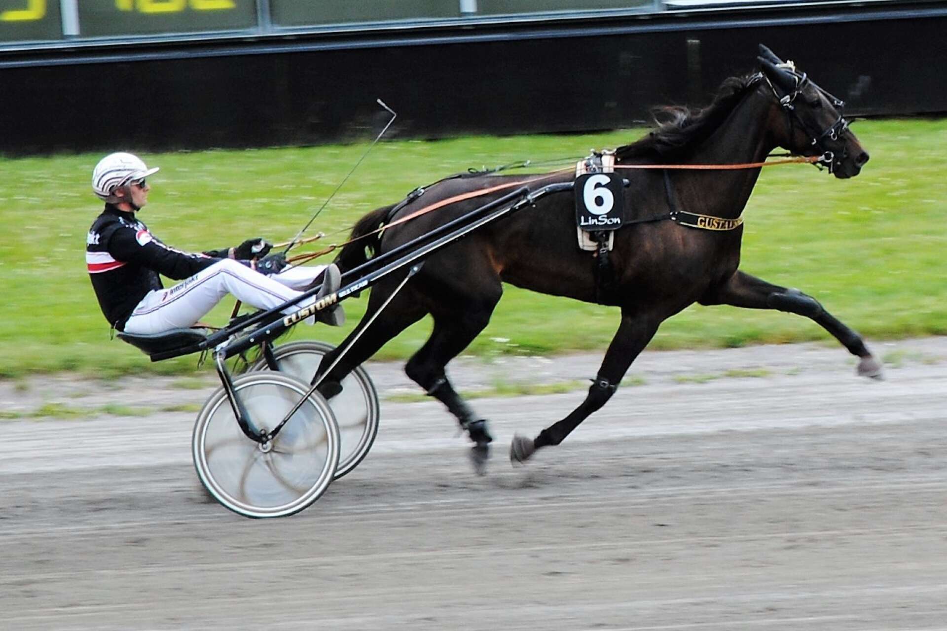 Hemmahästen Vincitrice sträcker ut för Kristian Lindberg.