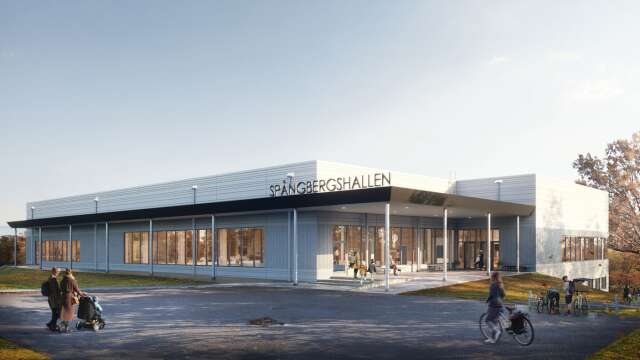 Den nya Spångbergshallen kommer stå klar sent under 2023. 