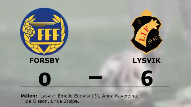 Forsby FF förlorade mot Lysvik IF Dam