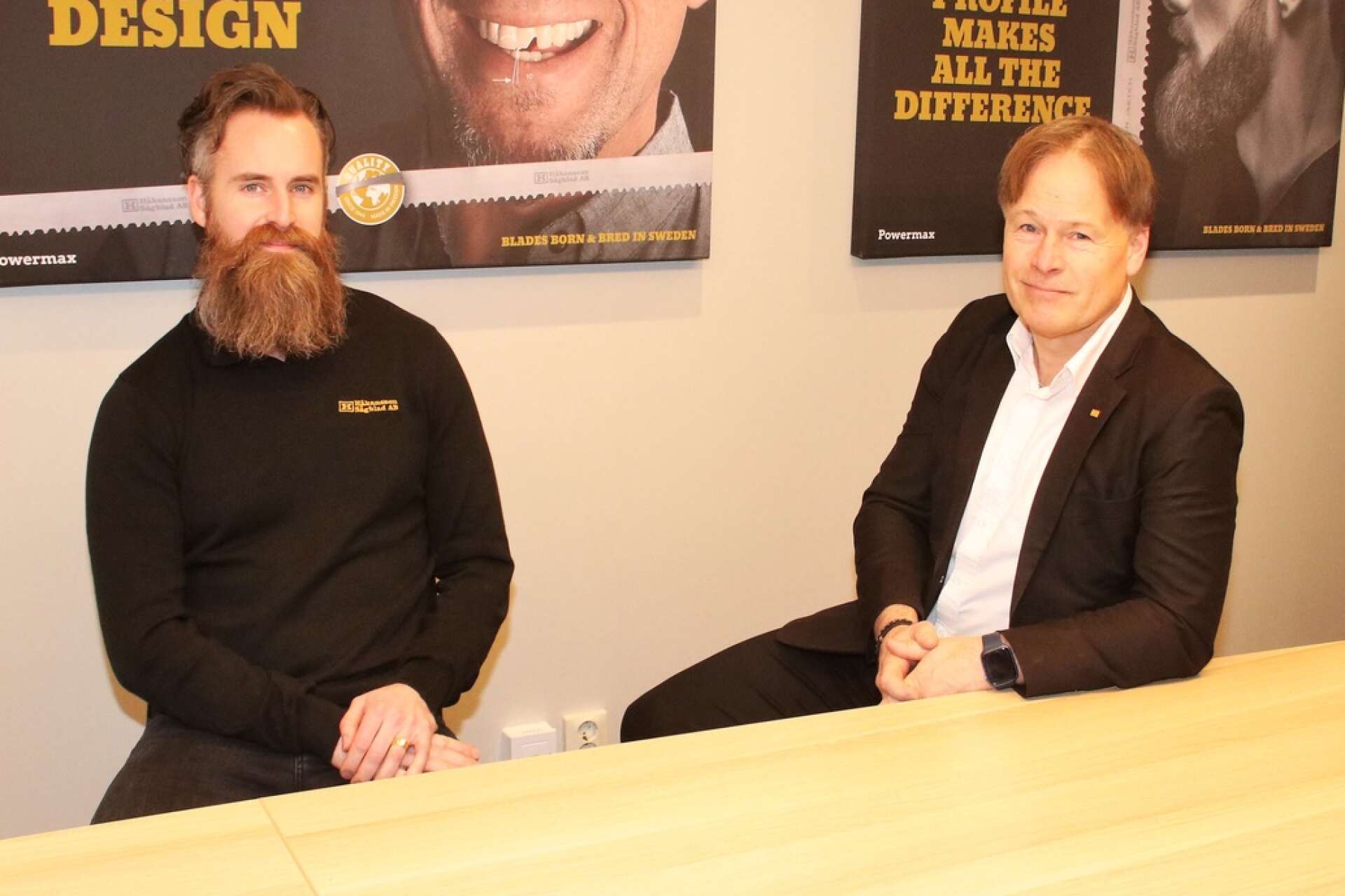 Andreas Bergqvist, Håkansson Sågblad AB verksamhetsutvecklare, och bolagets vd Anders Uttersäv planerar för tillväxt och fler investeringar de kommande åren.