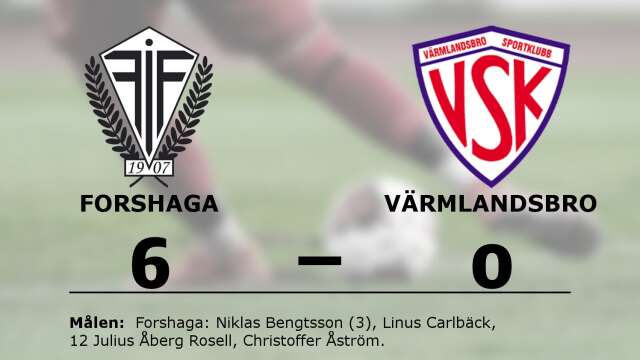 Forshaga IF Fotboll vann mot Värmlandsbro SK