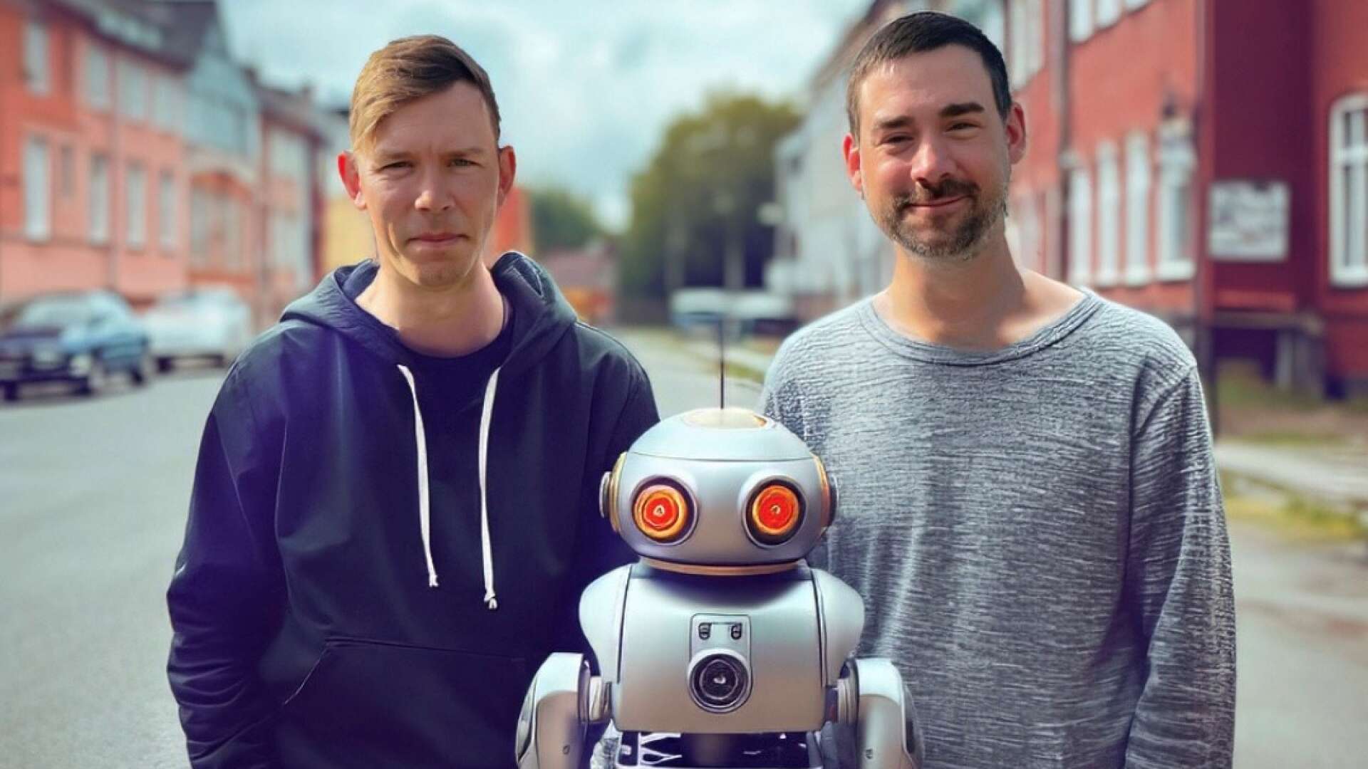 Niklas Brandin och Tobias Söderman är bröderna bakom podden Magiska godnattsagor. Barn skickar in förslag på sagor, AI-roboten Aida skapar dem och bröderna läser in dem. 