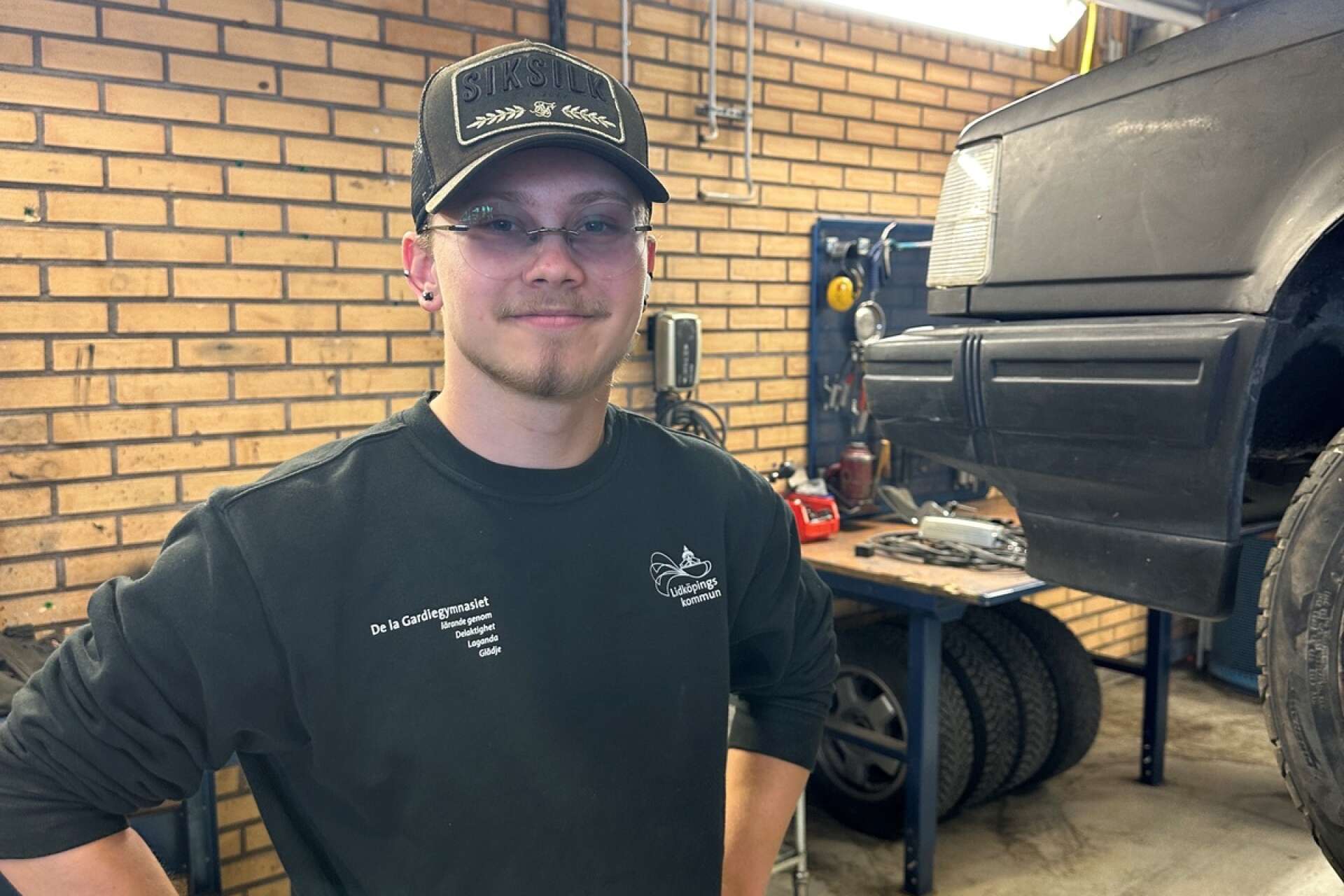 Kevin Brandt, elev på fordonstekniska programmet på De la Gardiegymnasiet i Lidköping.