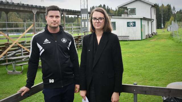 Evelina Nilsson, ordförande i Mallbacken, och Daniel Olausson, vice ordförande, har fått en bra start på insamlingsprojektet 1972-klubben.